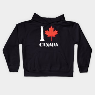 I Heart Canada - Canadian At Heart T-Shirt - I love canada Tee Shirt Woman - Canada Heart Cool Leaf Design Canadian shirt Kids Hoodie